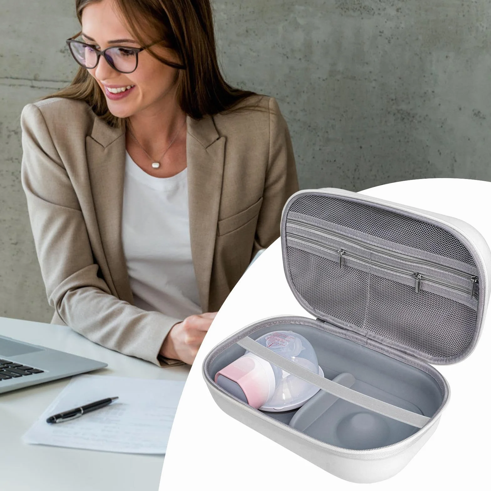 Bolsa De Bomba De Leche | Estuche Portátil Para Transporte | Contenedor Práctico Ajustable para Madres Trabajo Viajes Familia Lactancia Exteriores