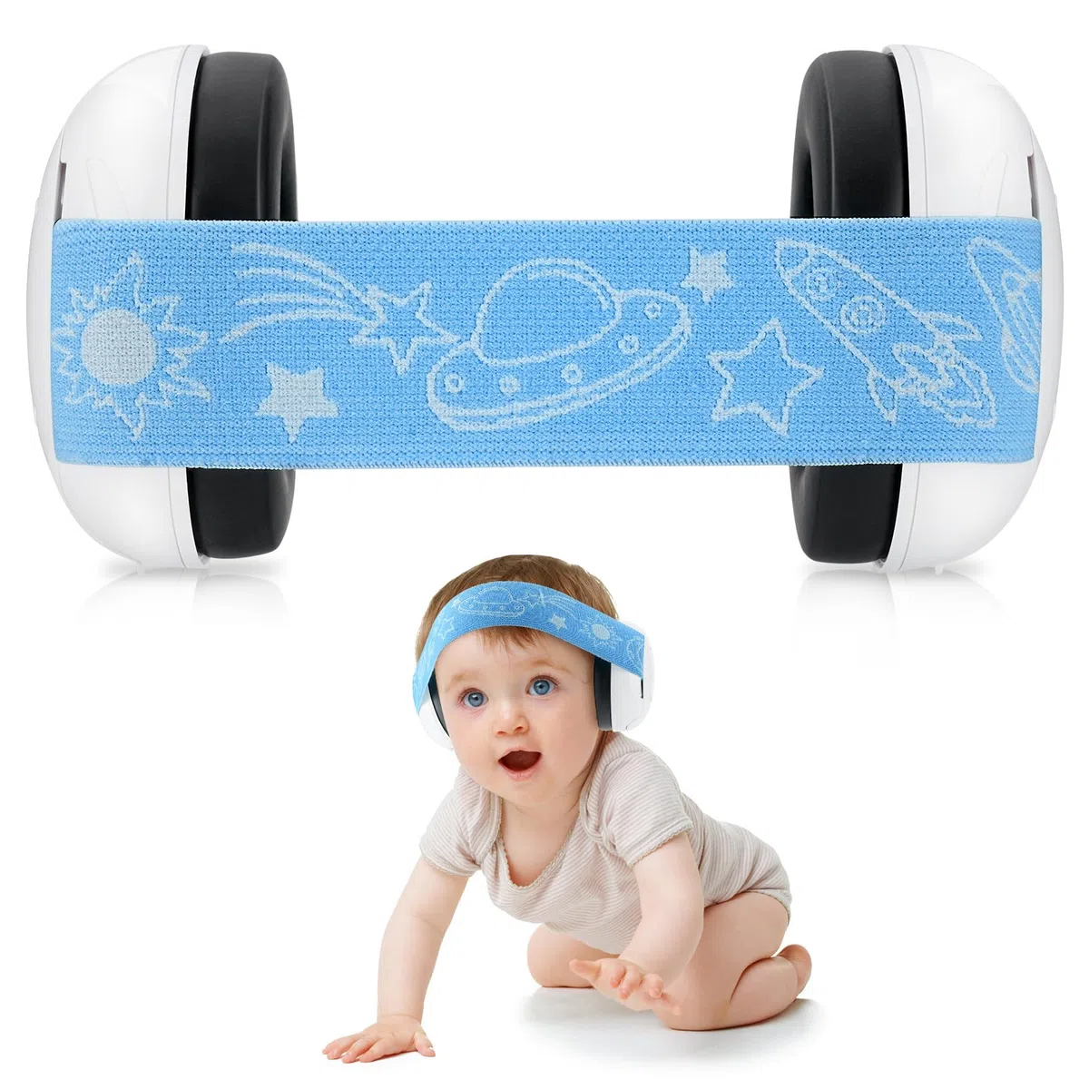 Baby Ear Defenders y protectores, protectores para los oídos de los niños con almohadilla suave ajustable para orejas de cancelación de ruido para niños de 3 meses a 2 años 25dB NNR, Verde