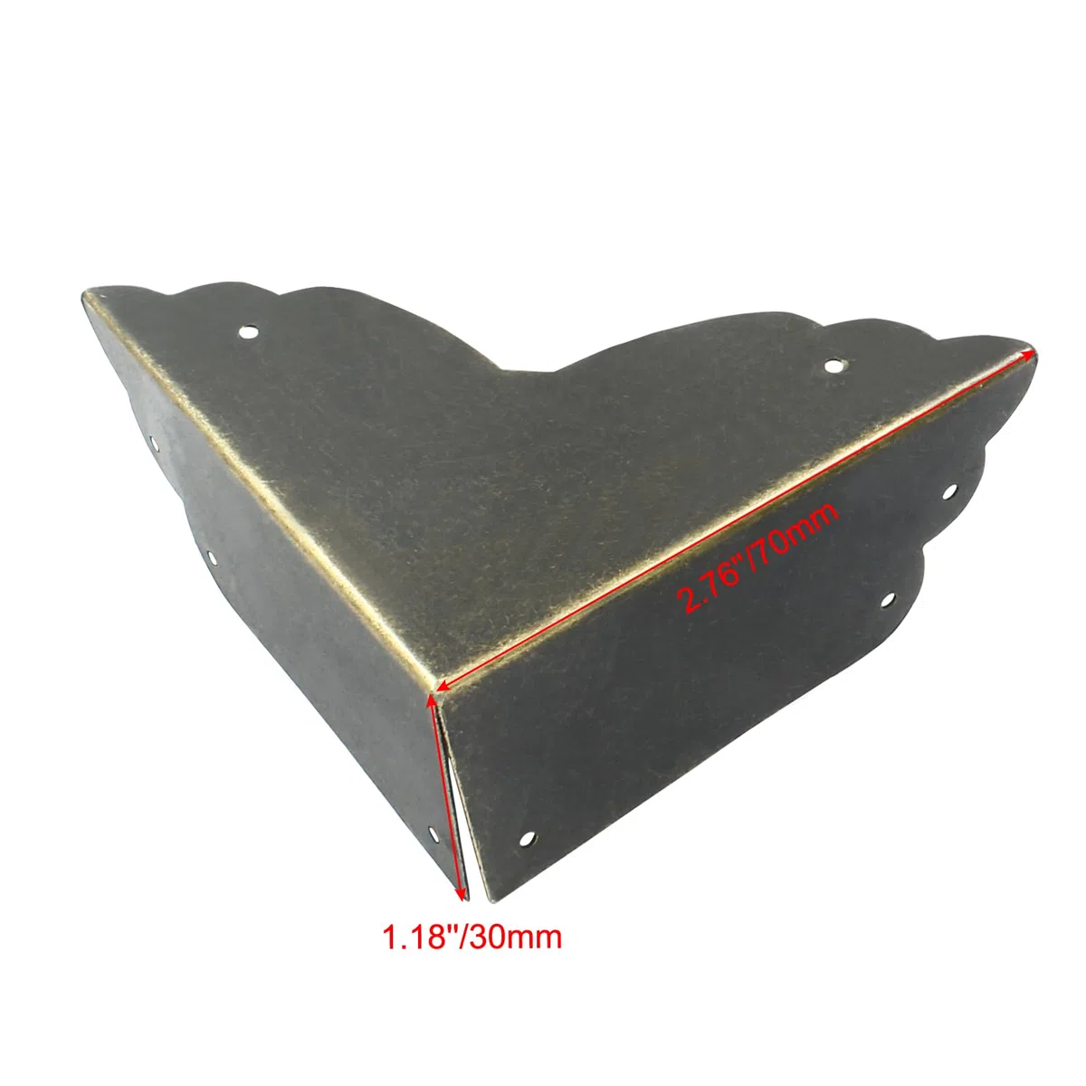 4 protectores de esquina de metal negro, protectores de esquina de caja de 2.76 x 2.76 pulgadas, protectores decorativos de esquina de metal, cubierta de borde antiguo con tornillos de