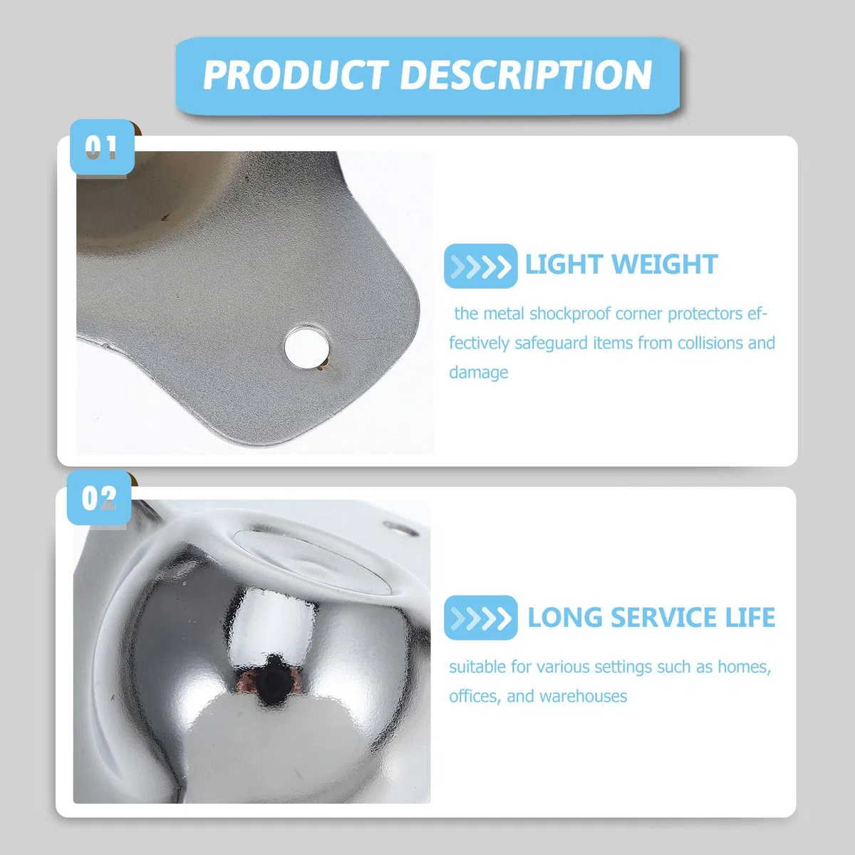 Hohopeti Protector De Esquinas Metálico En Forma De Bola Cantoneras Metálicas Para Muebles Esquina Protector Bola Para Mesas Estuches Y Bordes 2.24 X 2.24 X 2.24 in