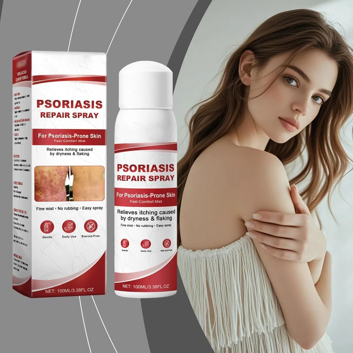 Sprays para el alivio de la psoriasis, Spray para el cuidado de la piel, Spray herbal de magnesio para la psoriasis, para todo tipo de piel