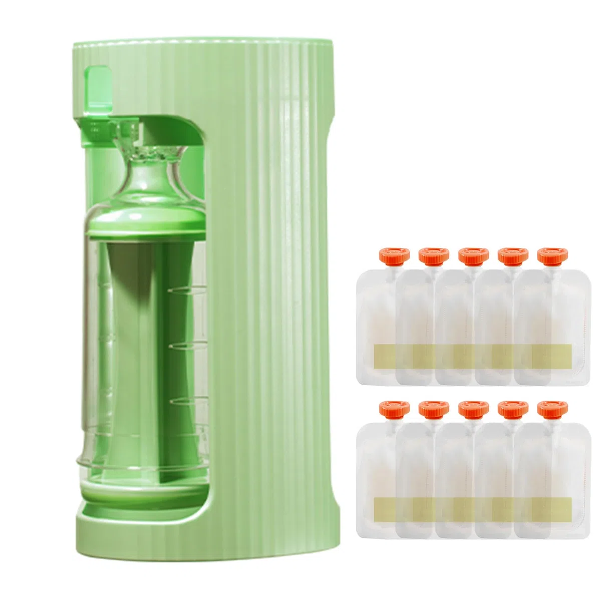Bolsas reutilizables para apretar | Kit Recargable para Puré de Frutas y Alimentos | Bolsas ecológicas para niños, relleno fácil de usar, fácil limpieza, no necesita soporte