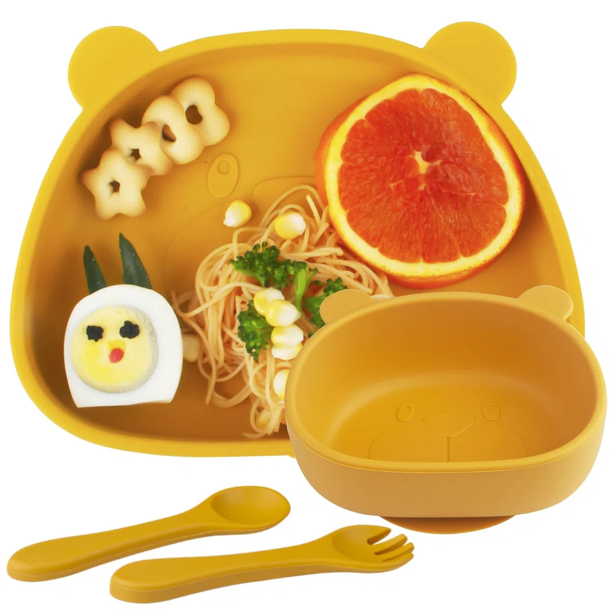 Vajilla Bebe Silicona,4 Juegos Vajilla para bebés de silicona,Destete de Alimentación Autónoma para Bebés,Vajilla Bebe Silicona Antideslizante