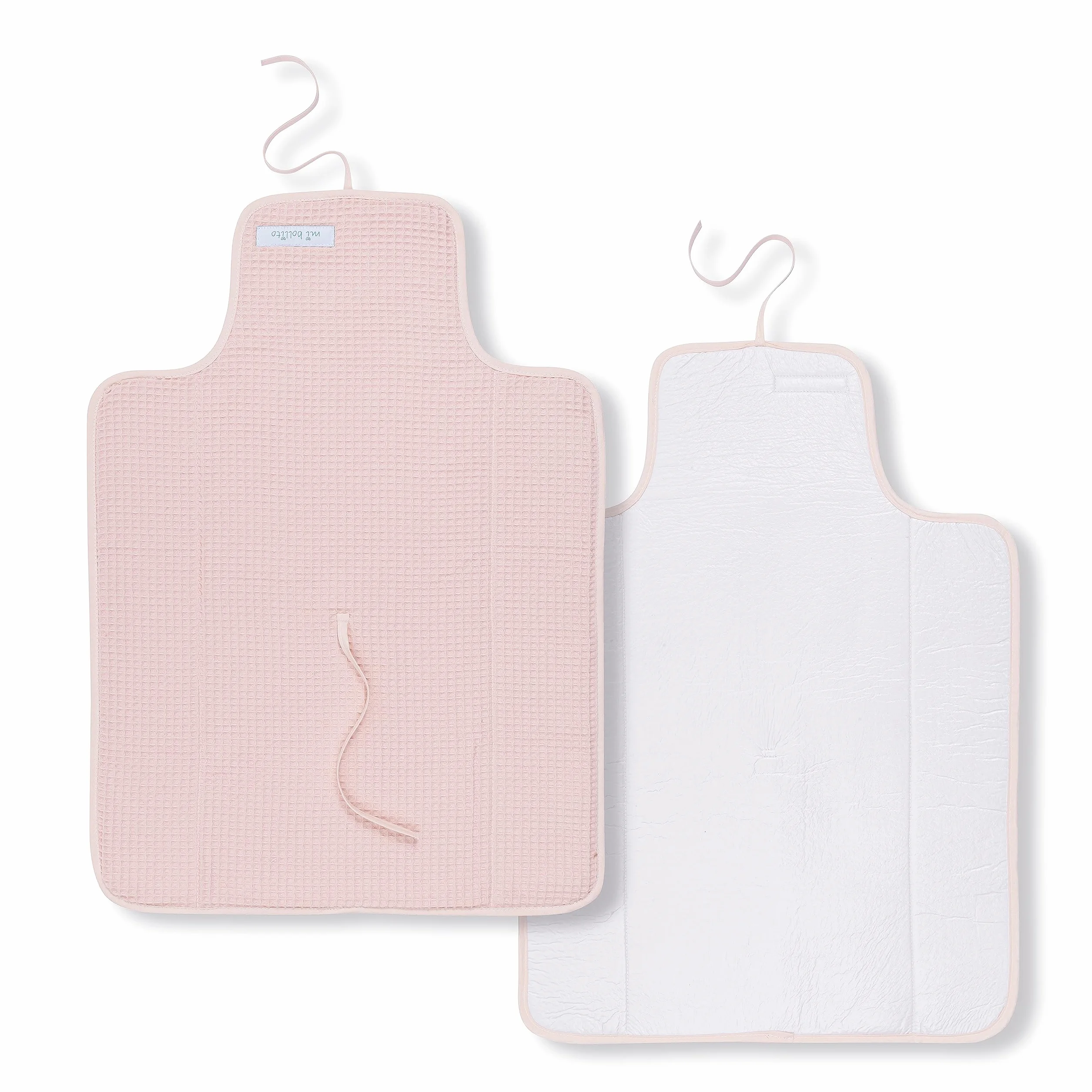 Cambiador de bebé portátil, plegable e impermeable. Tejido 100% de algodón de gofre. Fácil de guardar en el bolso maternal. Ideal para regalo de recién nacido. (Rosa pastel)