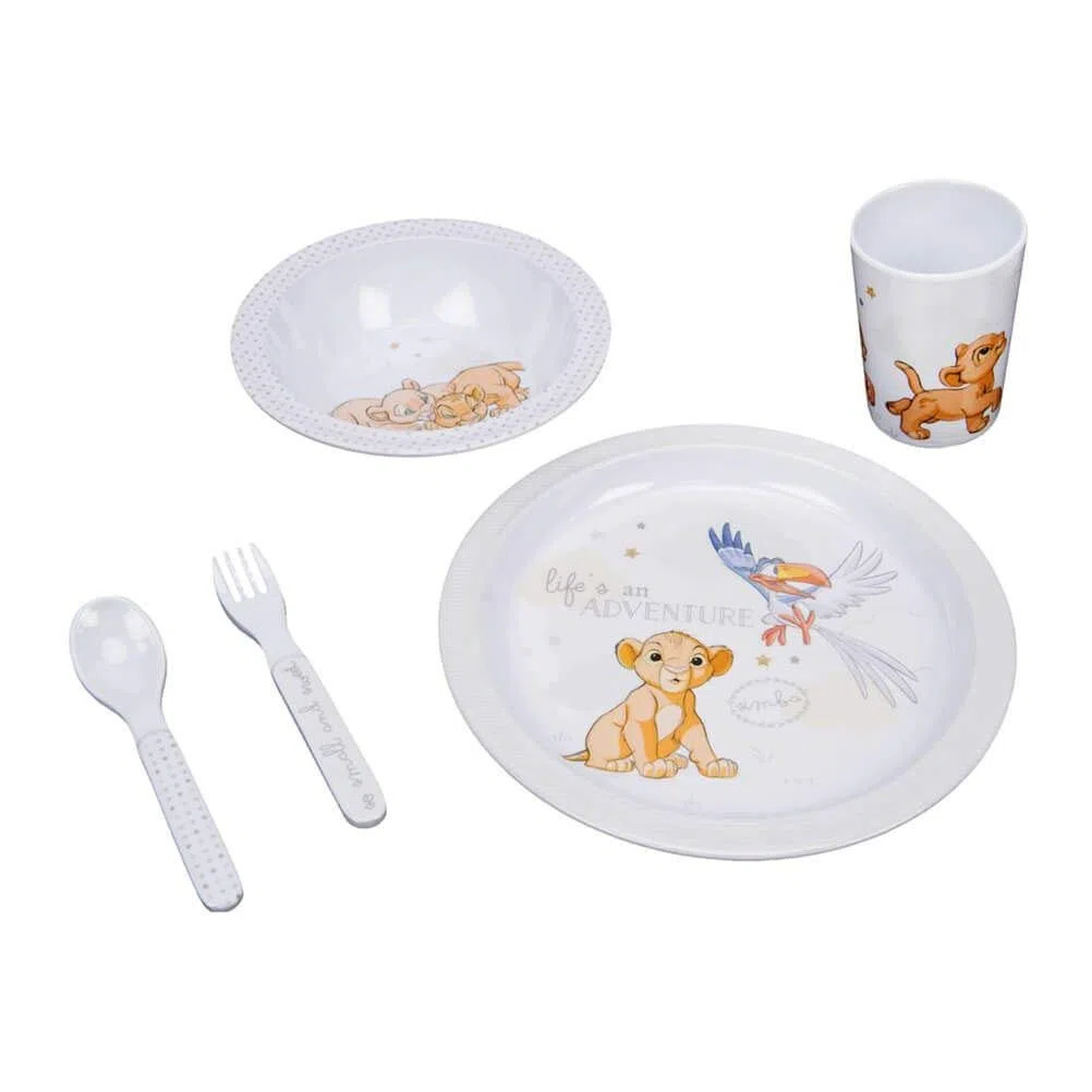 Disney Juego de 5 piezas para bebés y niños pequeños - Aprende a comer con Simba el pequeño león