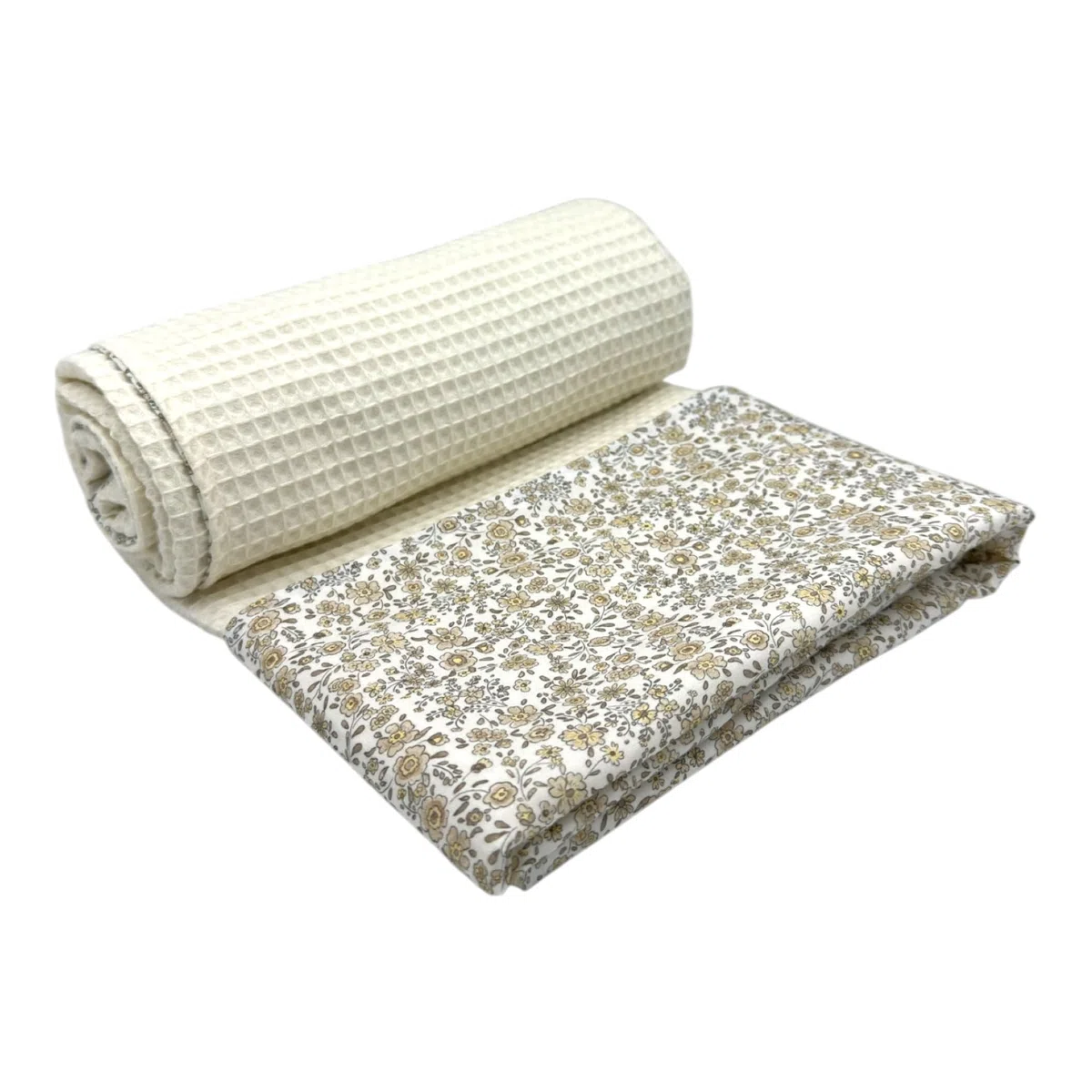 various Manta para Bebé Recién Nacido Algodón 100%, Arrullo para Verano y Entretiempo, Toquilla de Tejido Plumeti (Estampado Beige Flor)