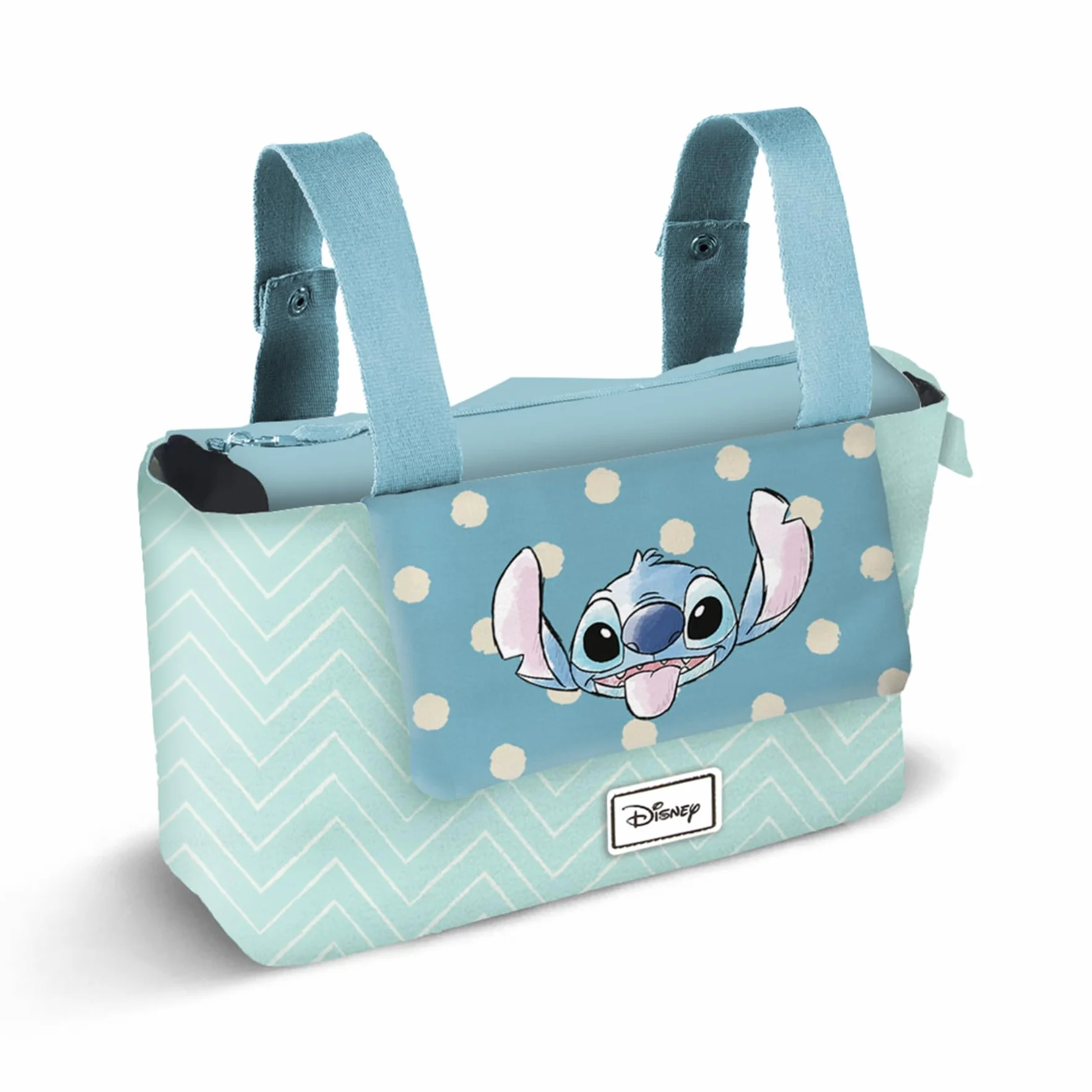 Disney Lilo y Stitch Lovely-Bolso Organizador Carro Bebé Hamper Mommy, Azul, 39 x 24 cm, Capacidad 10 L