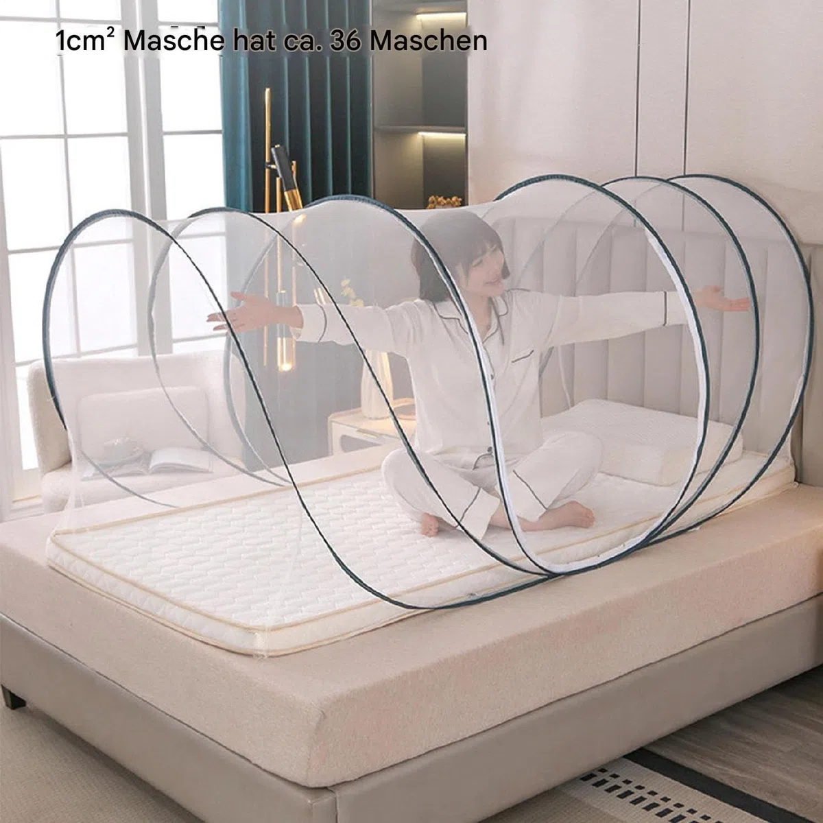 Rete per Dormire All'aperto – Zanzariera per Letto – Repelente per Insetti Pieghevole Portatile per Casa | Portatile A Schermo Singolo Pieghevole | Protección para Patio, Casa, Dormitorio, Hote