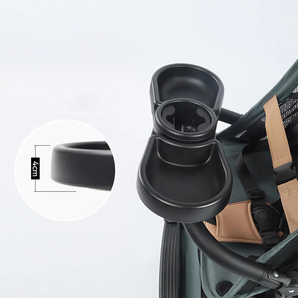 Bandeja Portabocadillos para Cochecito - Bandeja Portabocadillos con Rotación De 360 Grados,Contenedores De Almacenamiento para Alimentos De Bebé para Piscina Parque Golf Césped Comedor Coche Lectura