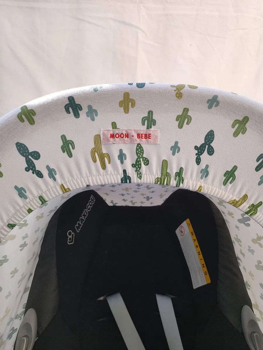 moon-bebe Capota universal para Maxi-Cosi Blanco(cactus multi Verde)