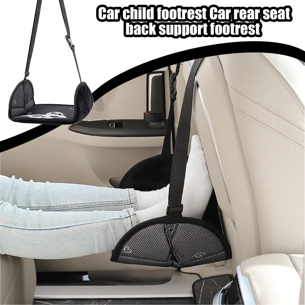 Hamaca para asientos de coche para niños | Reposapiés para niños pequeños en el coche | Lindo reposapiés para aviones | Reposapiés ajustable para viajes en coche - Reposapiés para niños pequeños para