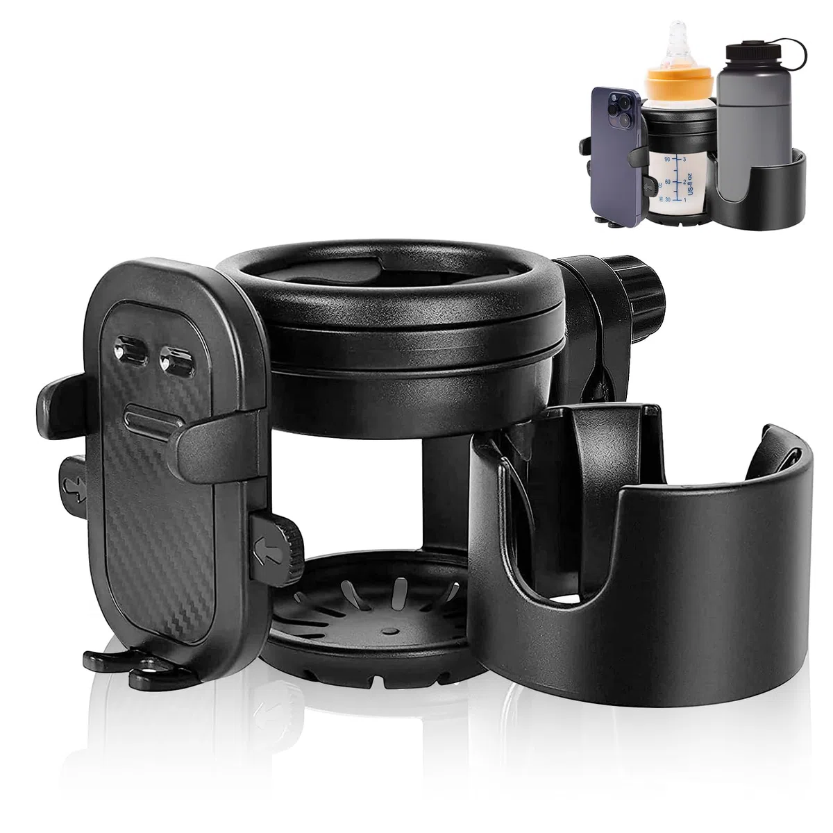 Portavasos Carro Bebe Universal, Bebe Accesorio para Cochecito, Portavasos Carrito Bebe, Soporte para Bebidas para Cochecito de Bebe para cochecitos, Cinta de Correr, Sillas de Ruedas