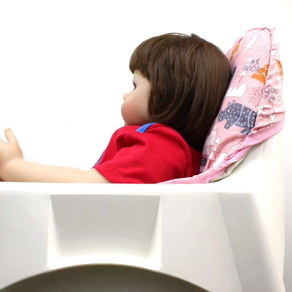 ZARPMA Funda de Algodón para Silla Alta de Bebé, Superficie y Acolchado de Algodón, Patrón Bosque, Plegable, Cojín Infantil para IKEA (Bosque Rosa)