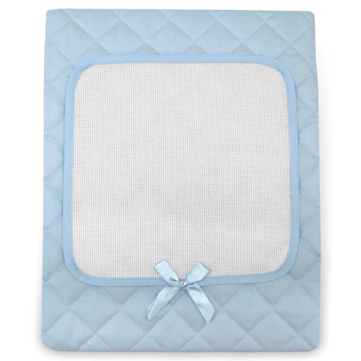 hobbymio.it Colcha de punto crudo para cuna con tela Aida, color azul