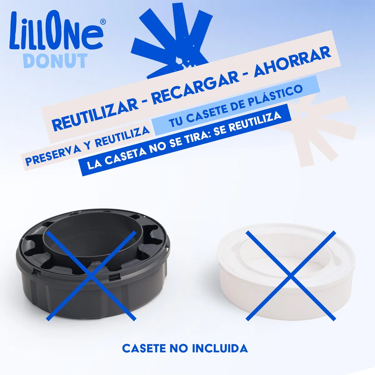 LillOne Donut 12 Recambios Universales Extra Largos para Cubos de Pañales – Nueva Fórmula Anti-Olor – Compatibles con Tommee Tippee, Sangenic, Angelcare, LitterLocker y Otros – Película de 5 Capas