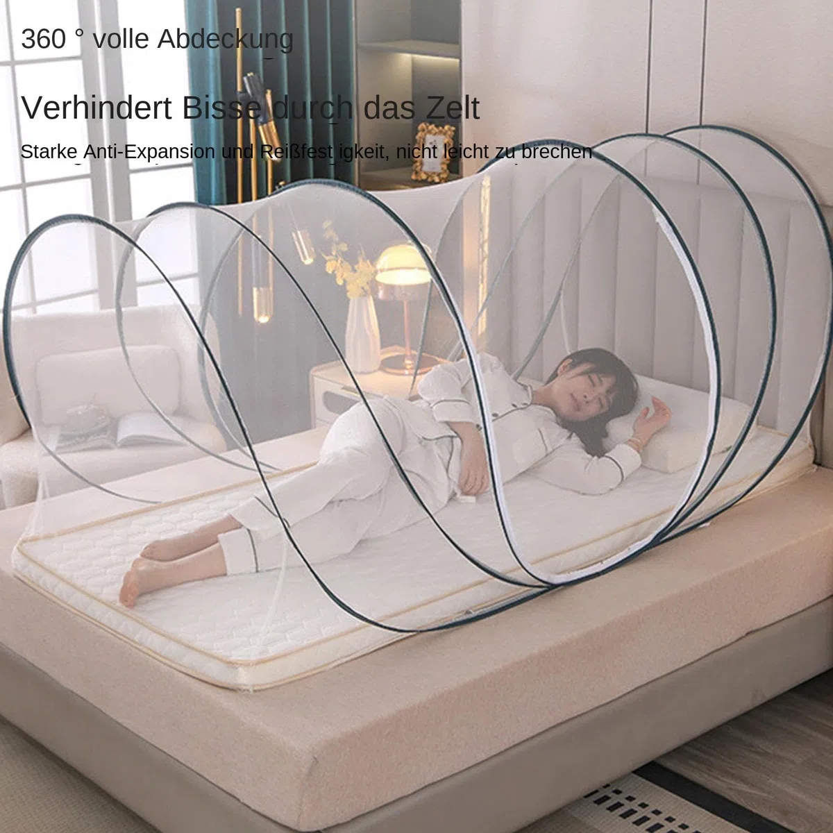 Rete per Dormire All'aperto – Zanzariera per Letto – Repelente per Insetti Pieghevole Portatile per Casa | Portatile A Schermo Singolo Pieghevole | Protección para Patio, Casa, Dormitorio, Hote
