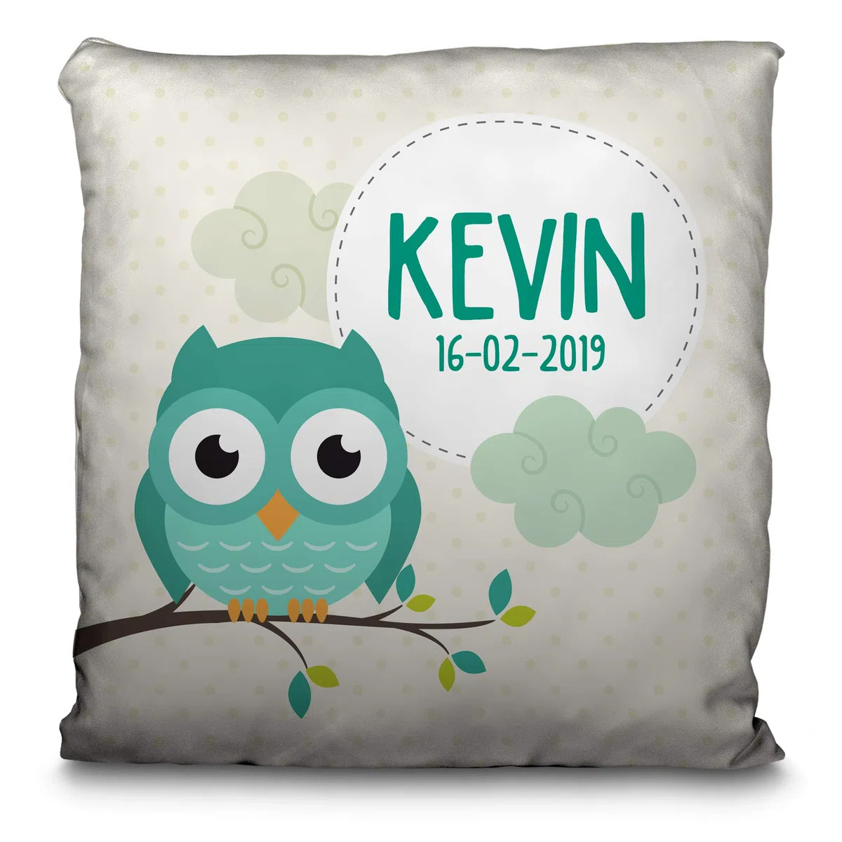 LolaPix Cojín Personalizado niño y niña. Regalo bebé. Regalo Personalizado con Nombre. Fecha/Inicial. Cojín con Relleno Incluido. Varios diseños. Bebé Búho