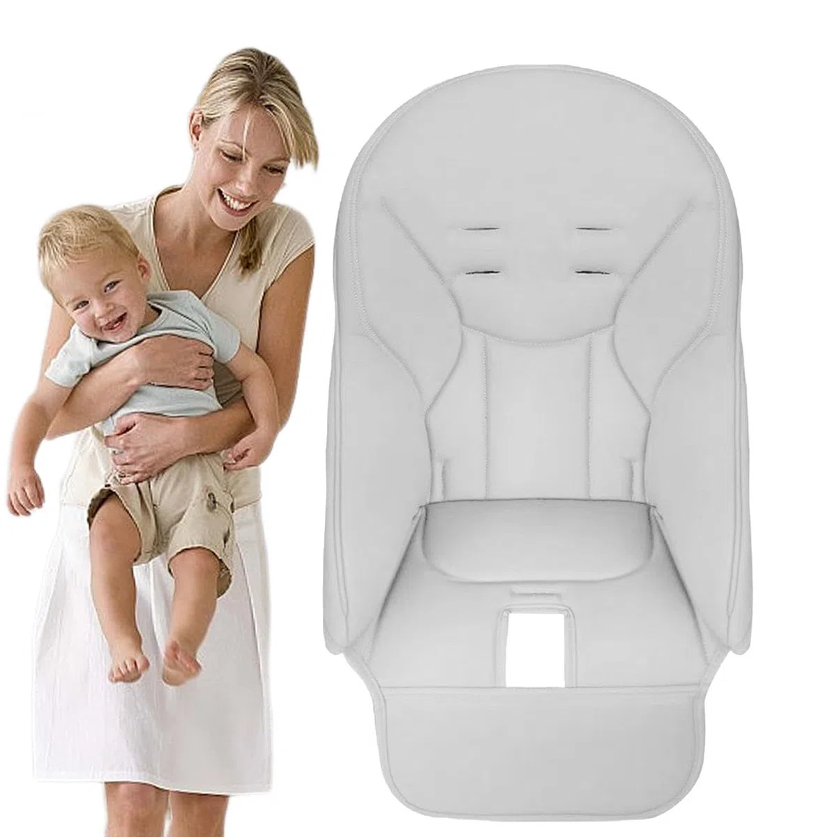 Cojín Para Trona De Bebé, Funda Trona Funda De PU Para Trona De Bebé, Funda Para Comedor Para Bebé, Funda Para Silla Repuesto Almohadilla De Asiento Transpirable,83x40 Cm