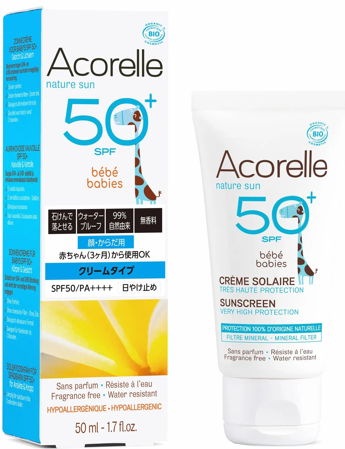 Acorelle - Crema Solar Bebe SPF50 Bio, 50ML