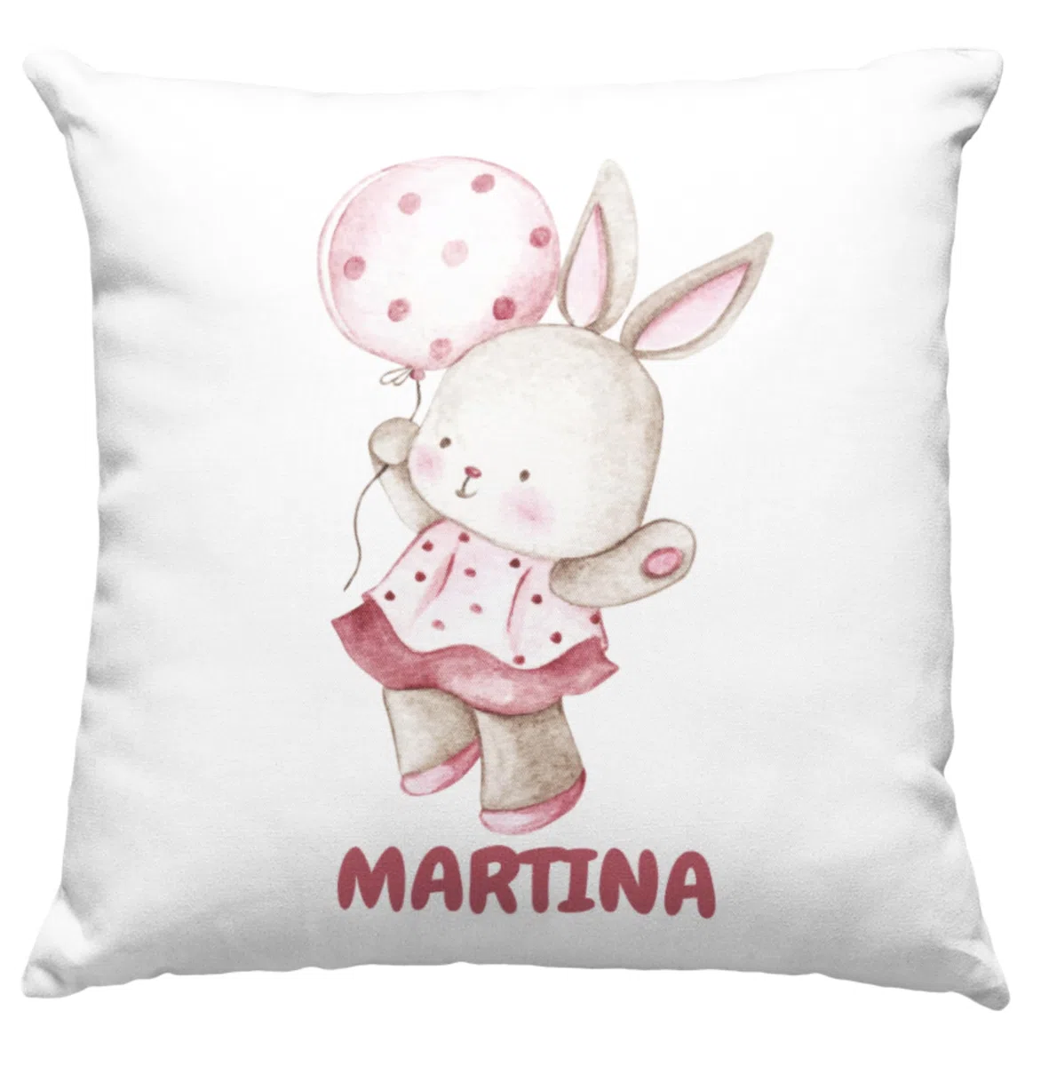 Cojín personalizado, cojín con nombre, guardería, cojín infantil, decoración infantil, cumpleaños, niños, bebé, almohada, vuelta al cole, amigos, regalo original, nacimiento. (CONEJITA)