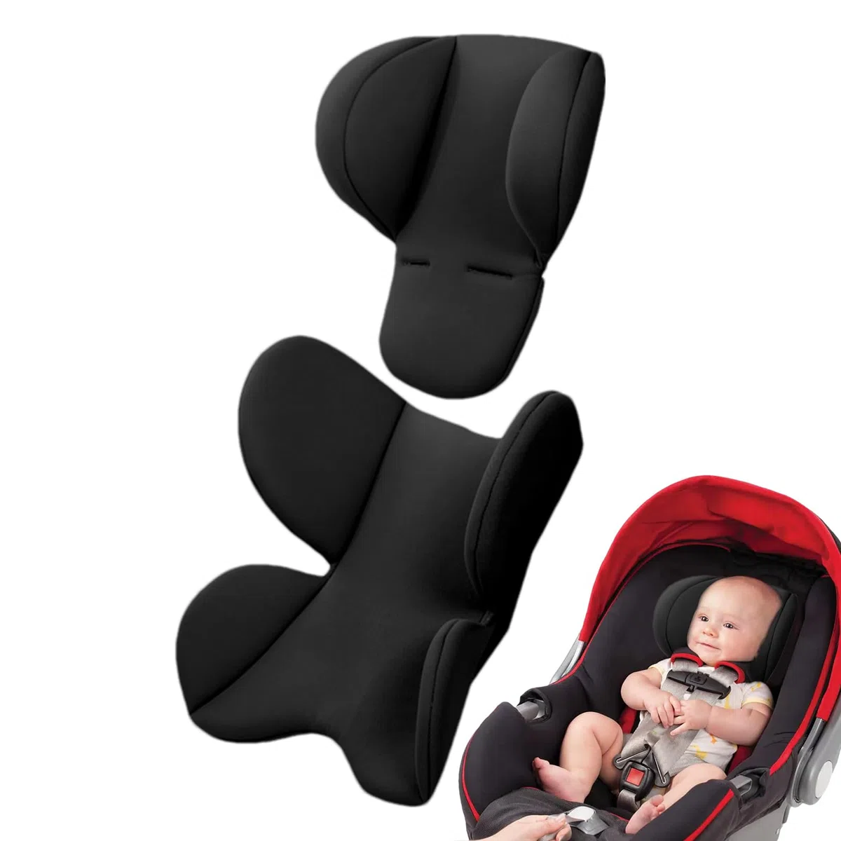 Reductor De Asiento De Coche Para Bebé, Cojín Para Silla De Paseo, Cojín Para Trona, Acolchado uni-versal, Inserto Suave Para Cochecito De Bebé Con Soporte Para La Cabeza Y El Cuerpo