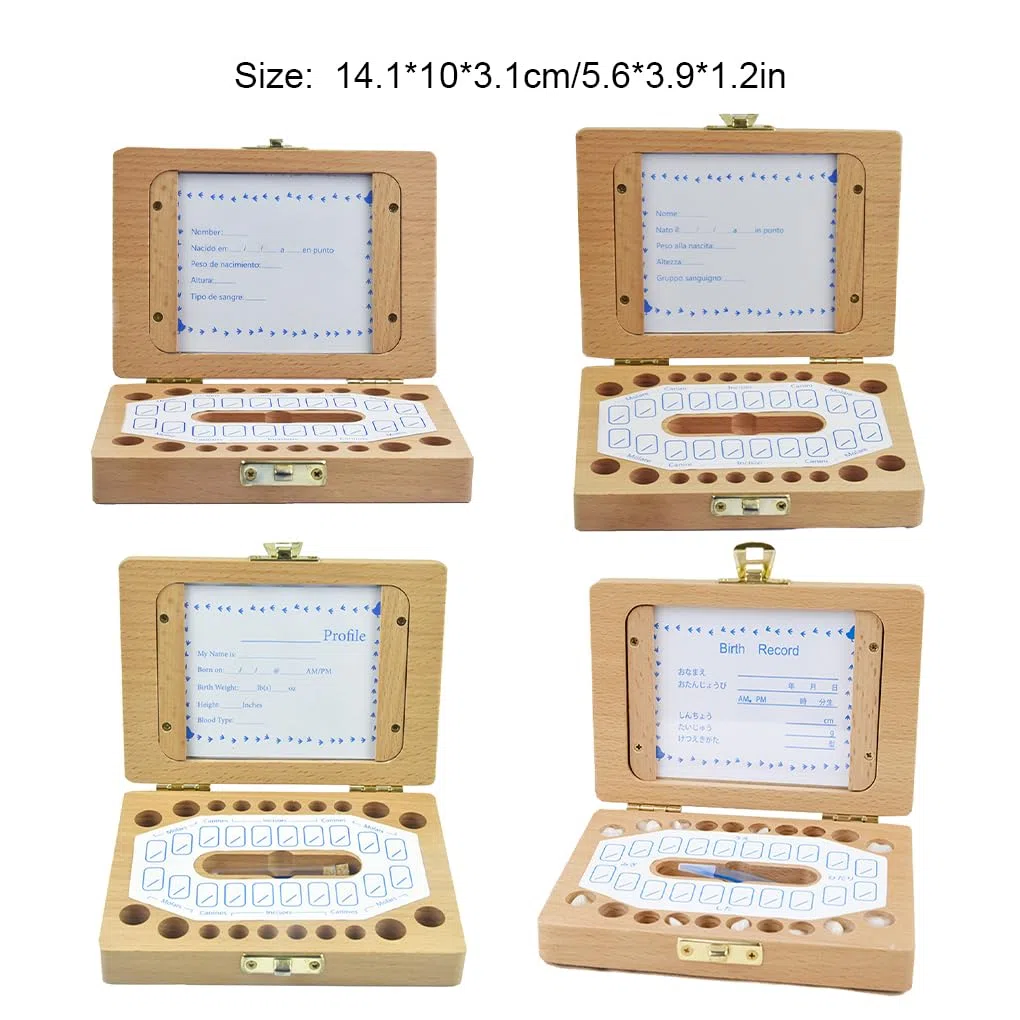 Caja de recuerdos vivos con dientes de leche, organizador para guardar con marco de fotos, tesoro para los próximos años, hecho con Para madera, fácil de usar, España