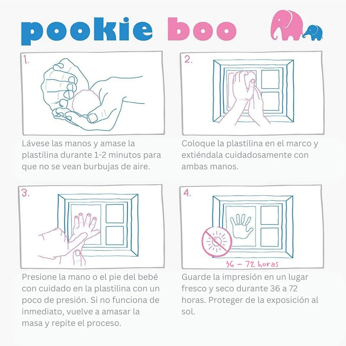 Kit de Huellas Bebe Recien Nacido – Marco Fotos con Arcilla Blanca y Espacio para Cuadro Personalizado con Foto – Regalos Bebe Baby Shower Niños – Marcos de Fotos Multiples Decorativos