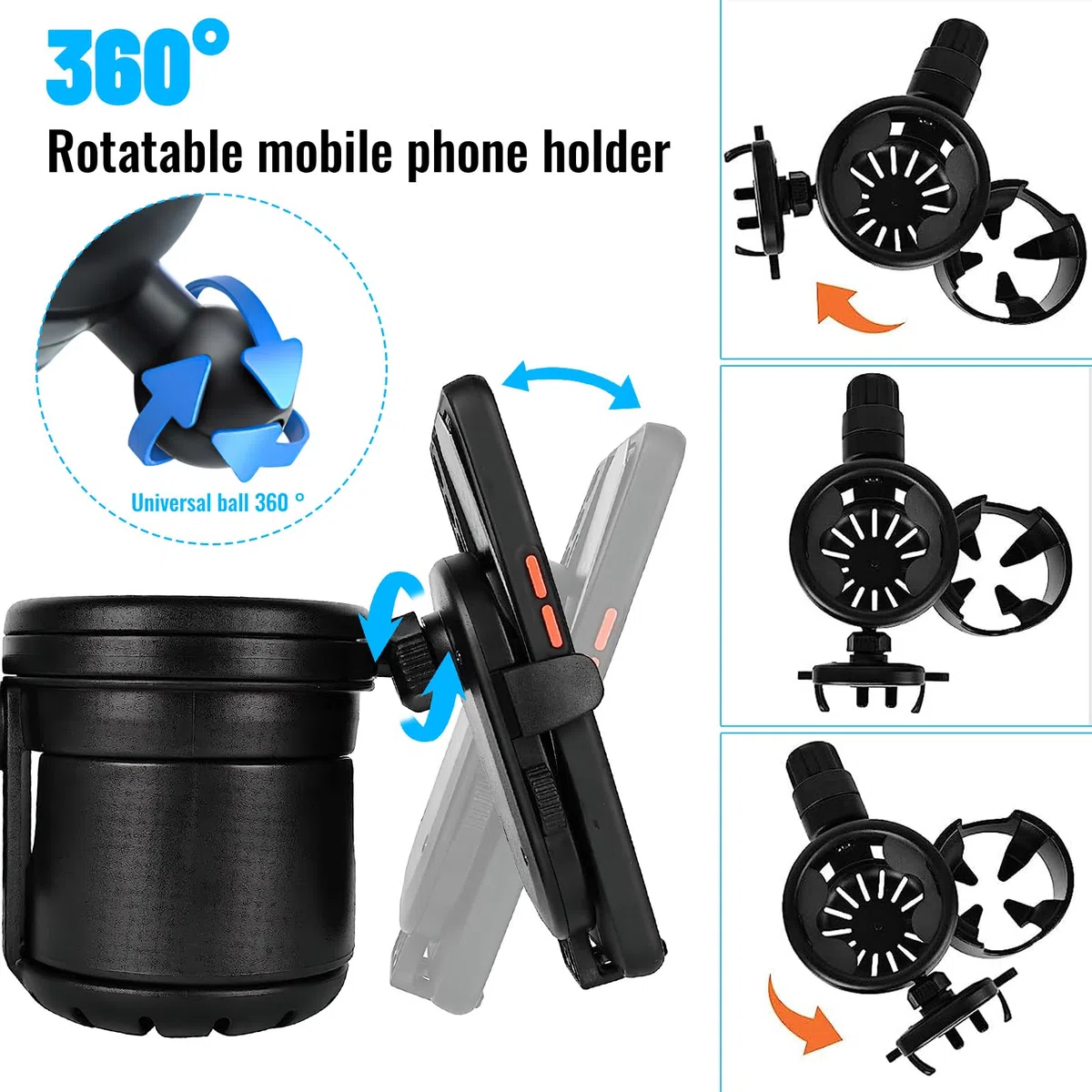 Portavasos Carro Bebe Universal, Bebe Accesorio para Cochecito, Portavasos Carrito Bebe, Soporte para Bebidas para Cochecito de Bebe para cochecitos, Cinta de Correr, Sillas de Ruedas