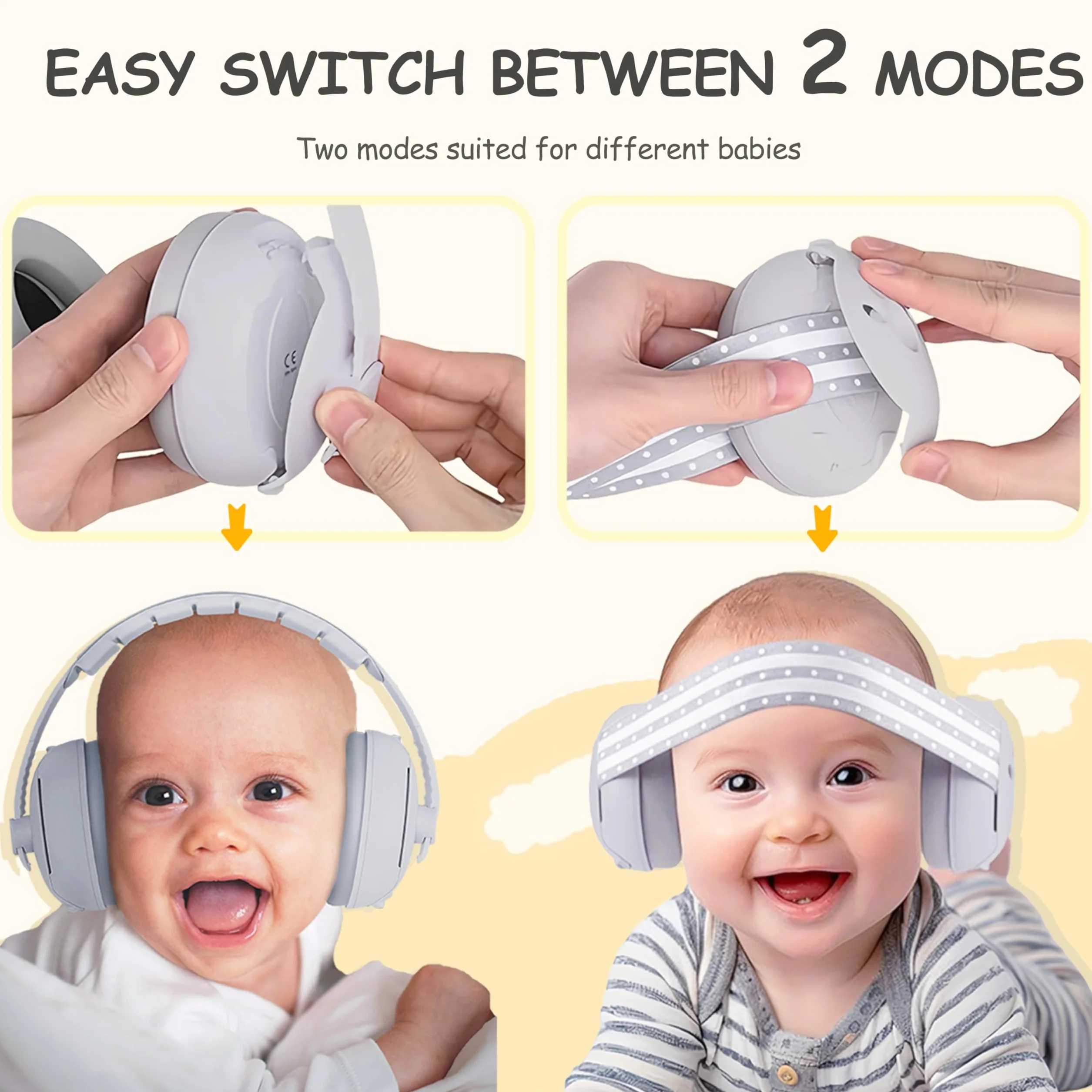 auvstar 2in1 orejeras para bebés,Cascos Antiruido para Bebe,Protección Auditiva Bebé Auriculares,Protectores Auditivos Recién Nacido,Orejeras Reductoras de Ruido Niños,Mejora sueño sobre marcha