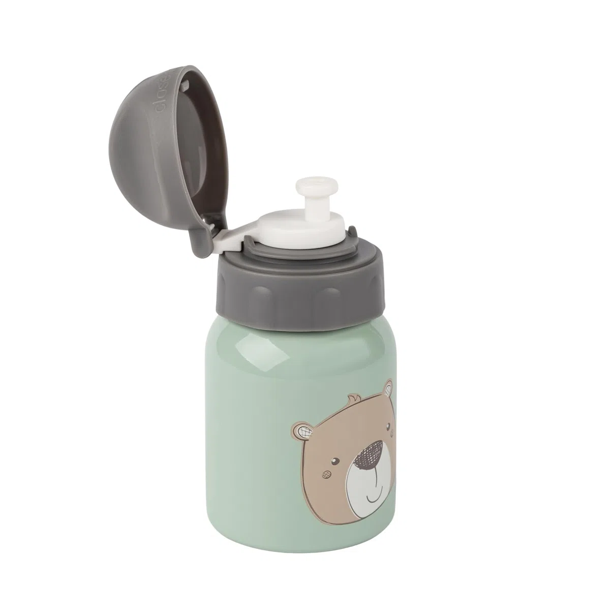 Sigikid 25377 Botella de acero inoxidable con diseño de oso, 250 ml, recomendada para niños a partir de 1 año, robusta, a prueba de fugas, irrompible