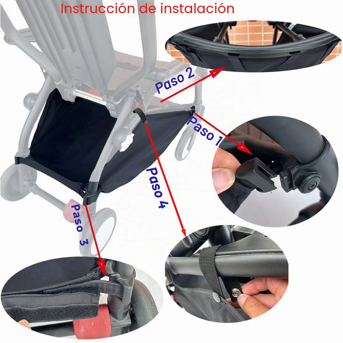 Cesta de almacenamiento para cochecito compatible con Babyzen YOYO, YOYO+, YOYO2 y Stokke YOYO3, tela duradera 600D, cesta de almacenamiento lavable