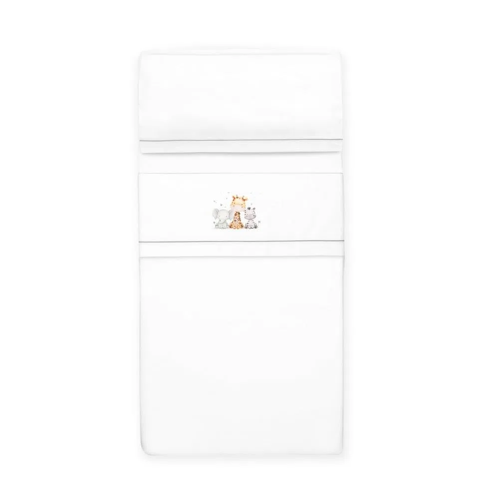 Sabanas Minicuna 50x80 100% Algodon Transpirables Lavables con Sabana Bajera Ajustable para Recien Nacidos Textil Suave Descanso Bebes + Encimera y Funda Almohada Jirafa Gris Primavera Verano Otoño
