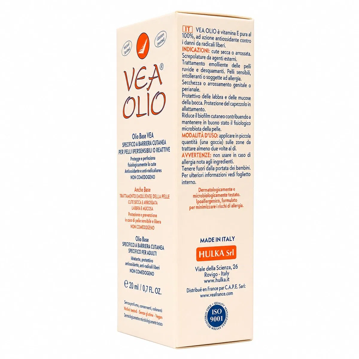 VEA Olio Aceite Base - Pack Ahorro 2 x 20ml - 100% Vitamina E Pura - Aceite Hidratante y Reparador para Piel Seca, Sensible y Agrietada - Cuidado del Pezón en la Lactancia - Sin Conservantes