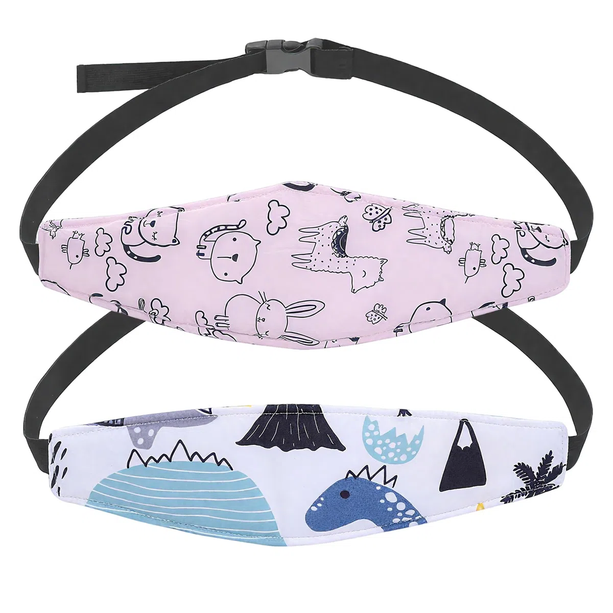 Soporte de Cabeza para Asiento de bebé, 2 Unidades, Almohada Ajustable para Asiento Infantil, Correas para Soporte de Cabeza de bebé para Dormir en el Coche (Estilo 2)