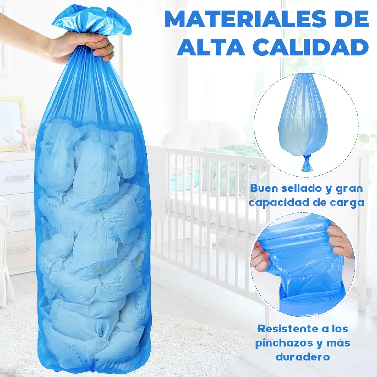 15 Piezas Recambio Papelera Pañales Engrosadas Buen Sellado de la 4.5m Bolsas Basura Pañales Fuerte Compatibilidad Compatible con Recambios Tommee Tippee Recambios Papelera