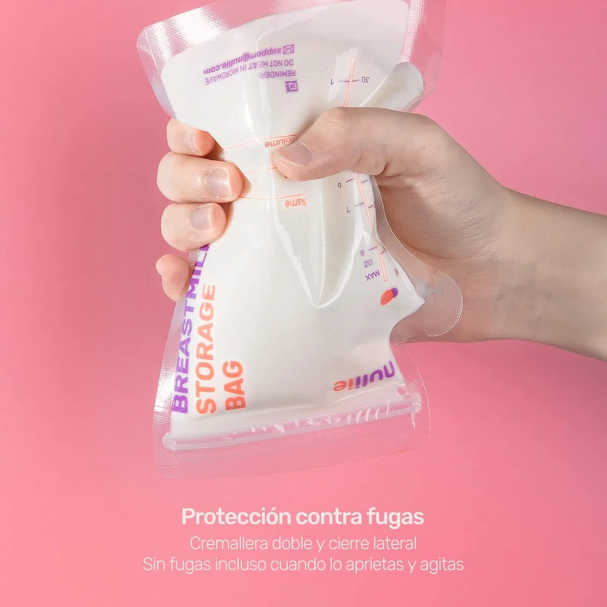 Nuliie 120 Uds Bolsas Almacenamiento de Leche Pre-esterilizadas, 250ml Bolsa Para Leche Materna con Boquilla Dispensadora, Libre de BPA, Bolsa Auto-Portante, Ahorro de Espacio