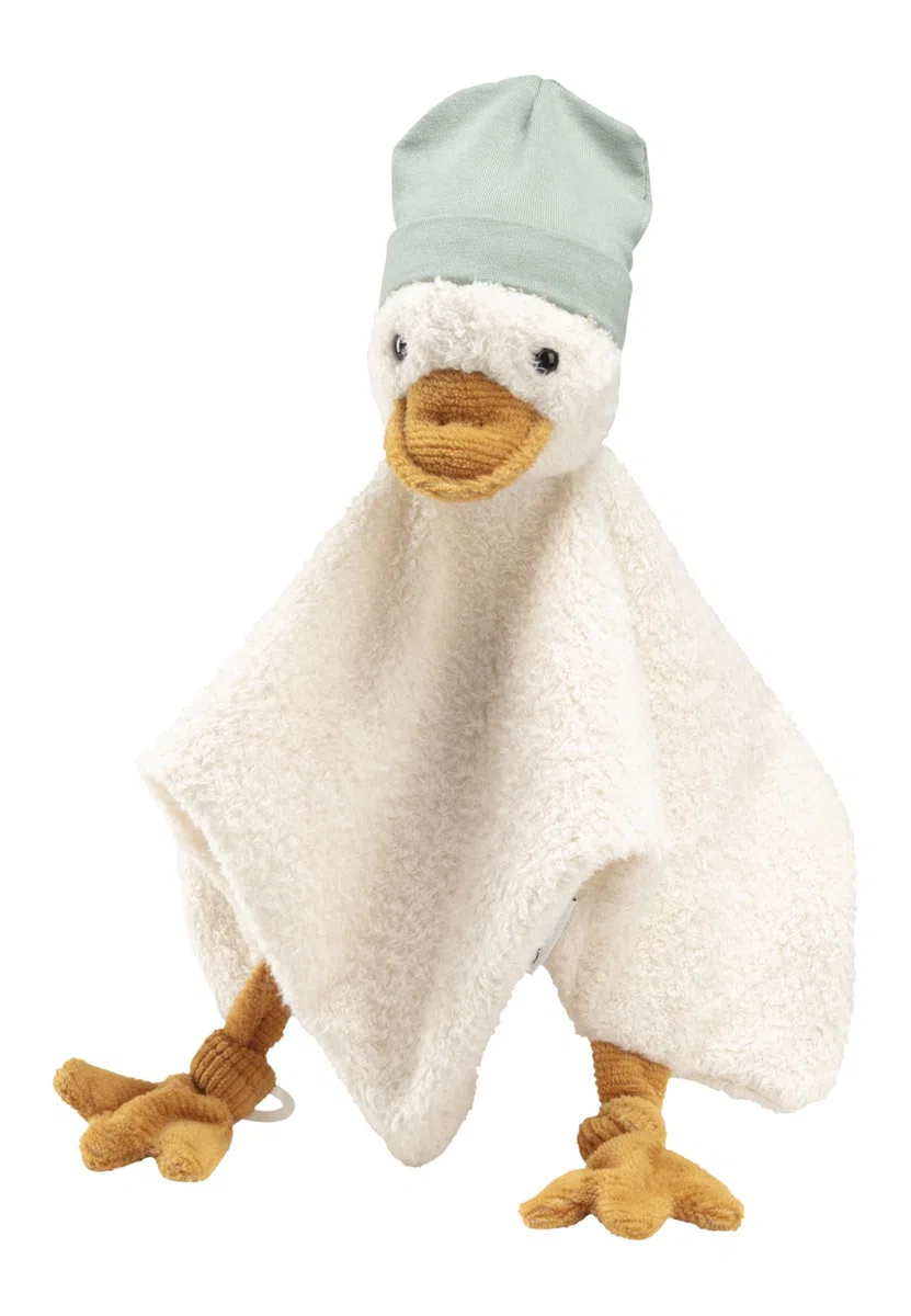 Sterntaler Edda Lou - Manta de Seguridad para Chupete, diseño de Pato Medio con Gorro y Anillo de Silicona para Chupete, Ayuda a Dormir para niños y niñas