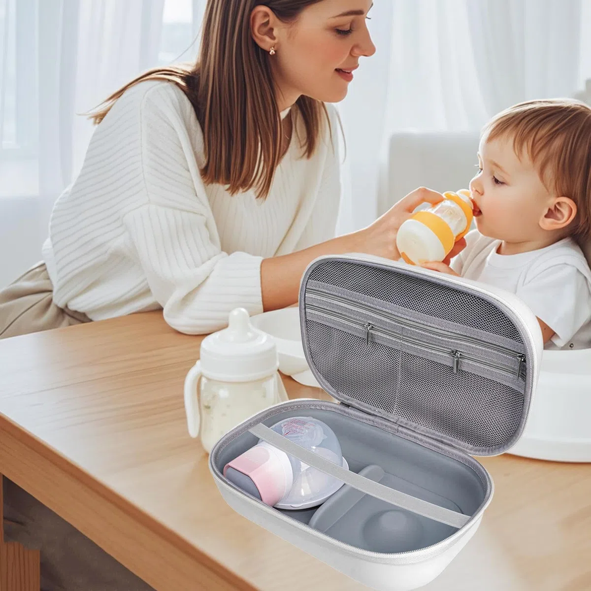 Bolsa De Bomba De Leche | Estuche Portátil Para Transporte | Contenedor Práctico Ajustable para Madres Trabajo Viajes Familia Lactancia Exteriores