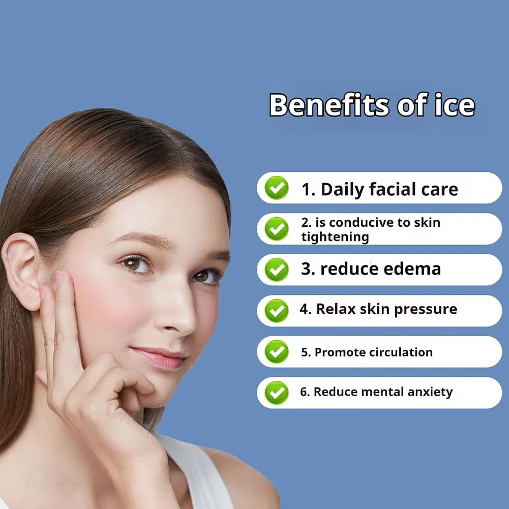 Cuenco facial para hielo, lavabo plegable de silicona con bandeja de hielo integrada, cuenco facial portátil de enfriamiento rápido para aliviar la terapia de frío de la piel