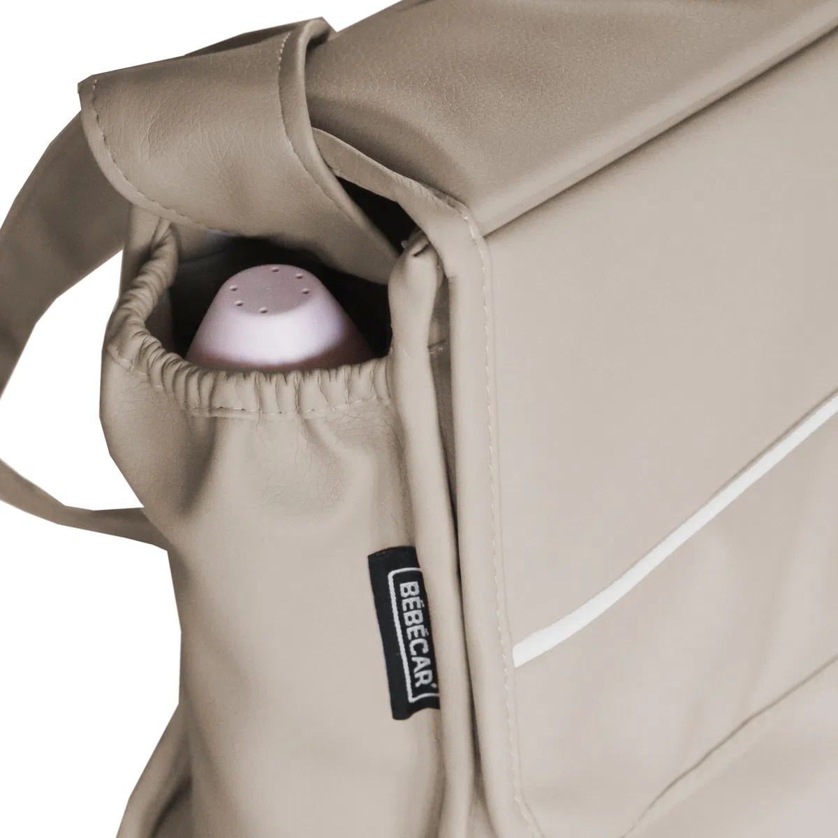 BEBECAR Bolso a juego con el cochecito. Organizador multifuncional para bebés, fabricado en Ecopiel de fácil limpieza KP122 topo