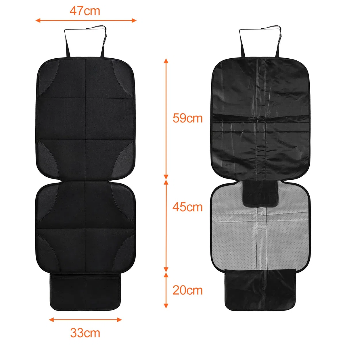 2 Piezas Protector Asiento Coche Silla Bebe, Universal Funda Coche Asiento Compatible Isofix con Organizador Bolsillos, Antideslizante Impermeable Protector Seguro para Asiento Infantil