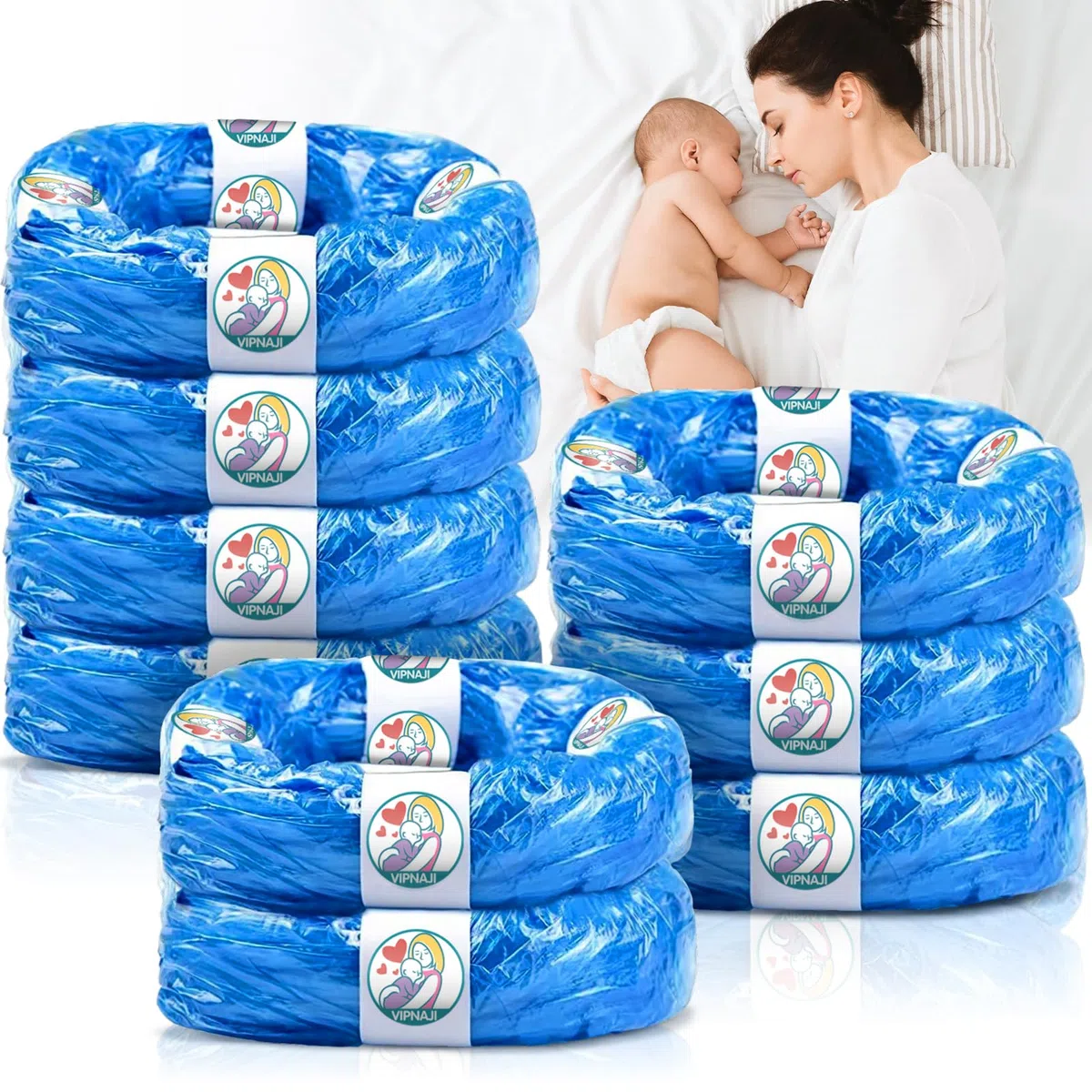 Juego de 9 Recambios de Papeleras de pañales, Recambios para pañales Compatibles con Todos los Modelos para Contener 2500 Pañales