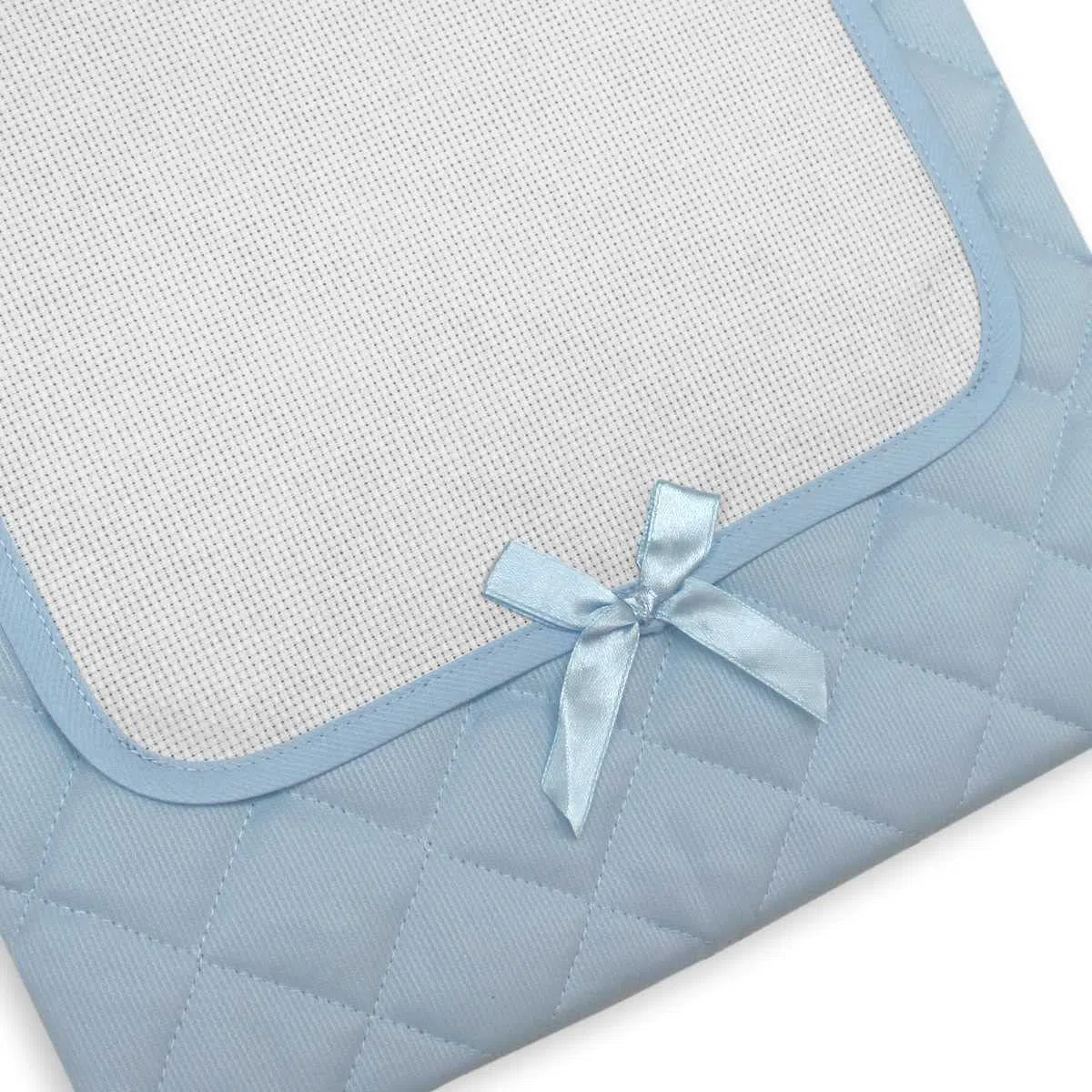 hobbymio.it Colcha de punto crudo para cuna con tela Aida, color azul