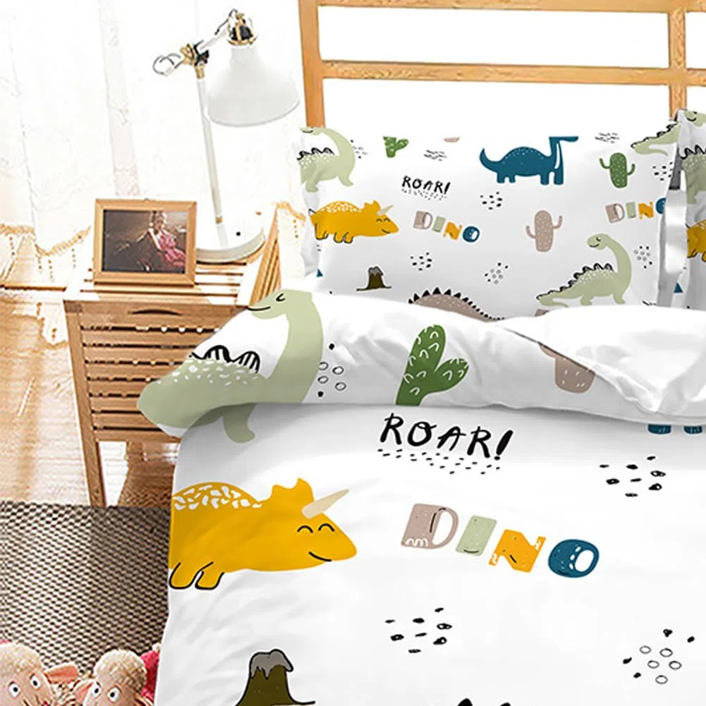 DASIAUTOEM Ropa de Cama Infantil, 100 x 135 cm, Juego Completo para Cuna, con diseño de Animales y Cremallera integrada, Funda de Almohada de 60 x 40 cm