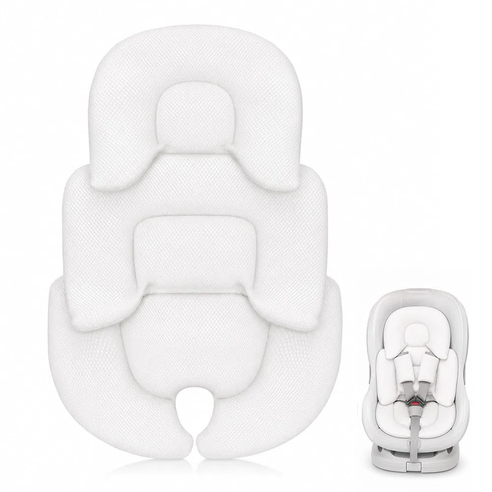 Reductor de Asiento para Bebé Recién Nacido, SGZIOO Genérico Cojín para Asiento De Coche De Bebé, cómodo y transpirable, Blanco