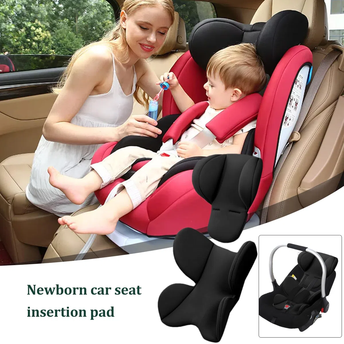 Reductor De Asiento De Coche Para Bebé, Cojín Para Silla De Paseo, Cojín Para Trona, Acolchado uni-versal, Inserto Suave Para Cochecito De Bebé Con Soporte Para La Cabeza Y El Cuerpo