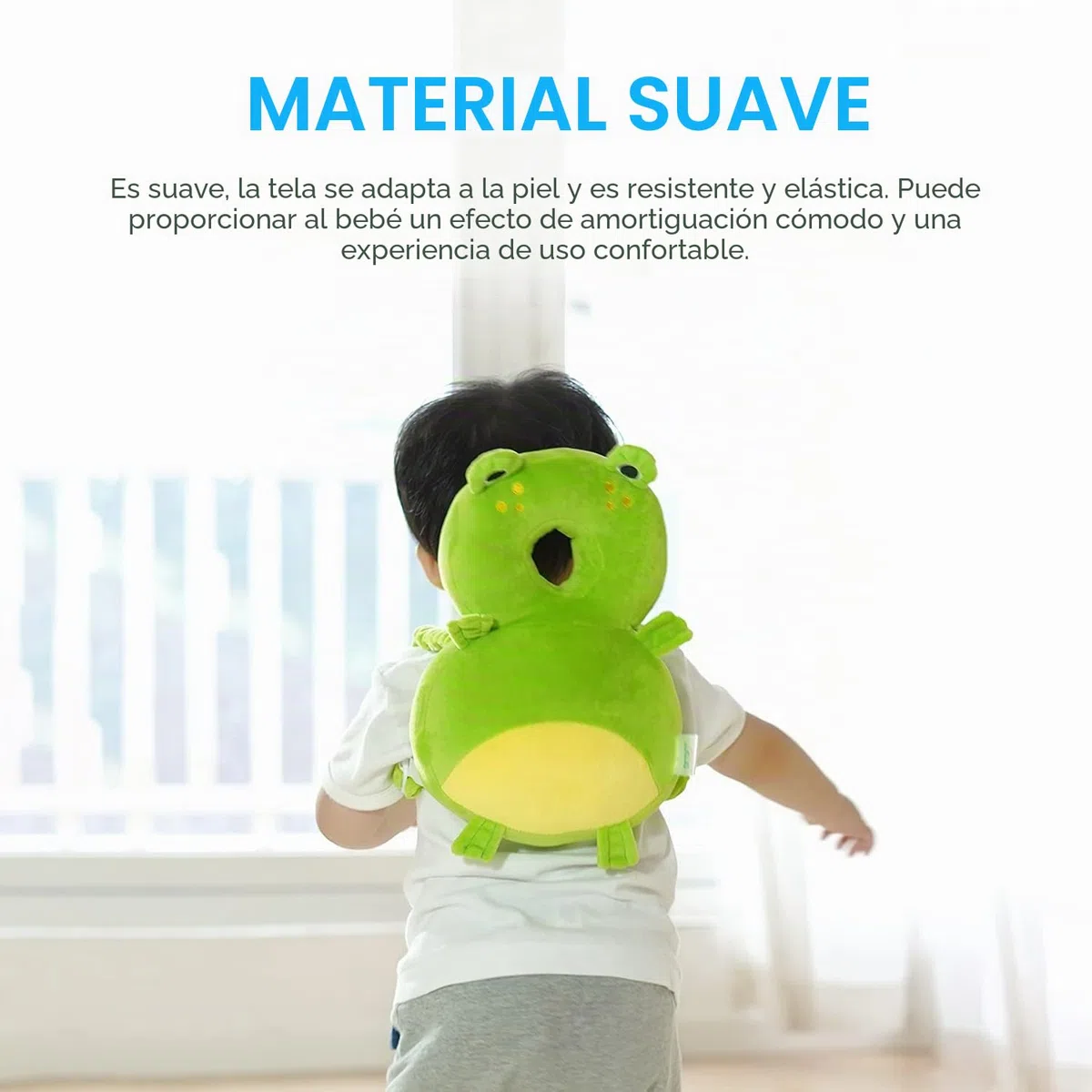 Almohada Protección para la Cabeza del Bebe, Protector de Cabeza de Bebé Ajustables, Suave Anti-Caídas Soporte para la Cabeza del Bebé, para Edad 4-24 Meses Bebé, Rana