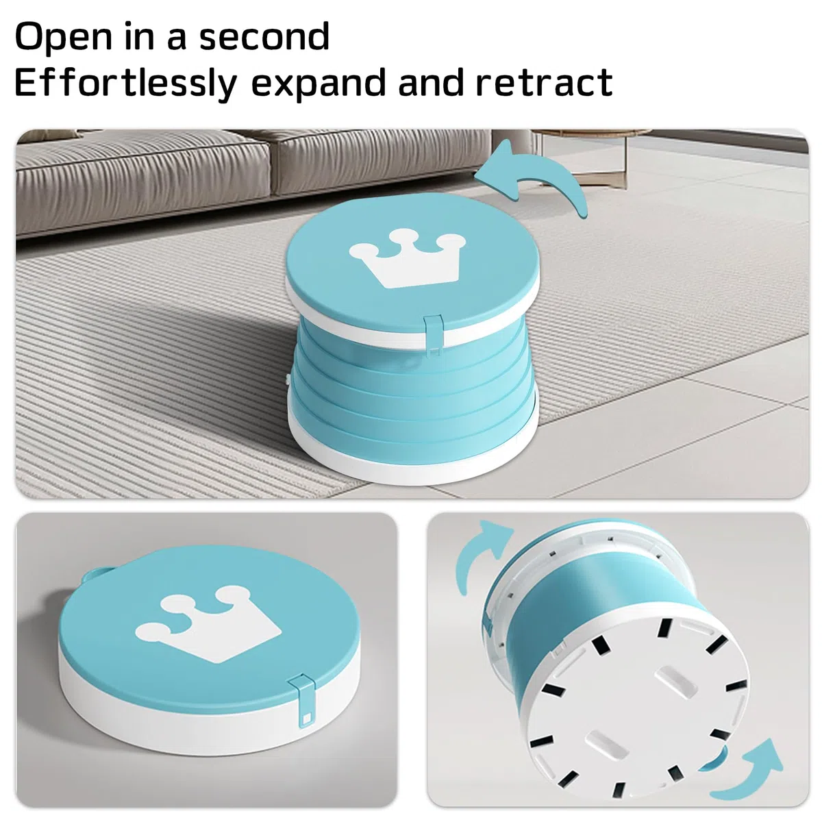 Orinal plegable para bebé con 15 insertos – colgante y apto para coche para viajes, entrenamiento de orinal para niños y niñas