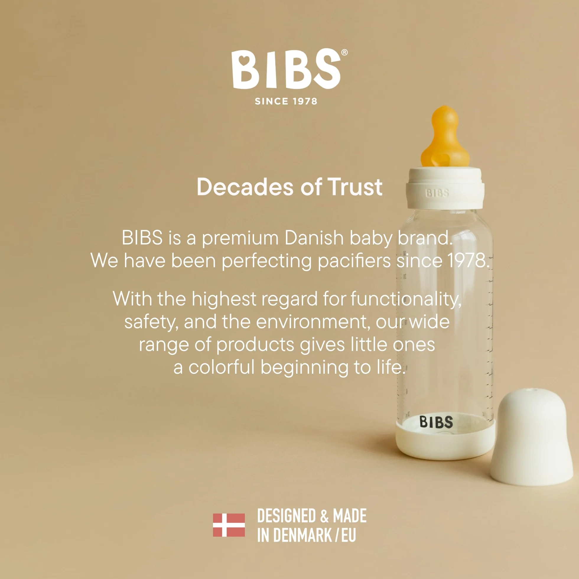 BIBS Baby Glass Bottle. Anticólicos. Tetina redonda de Silicona. Favorece la lactancia natural, 240ml, Complete Set - Blush