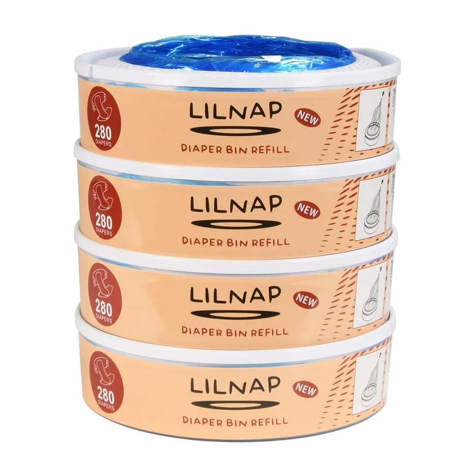 LILNAP - 4 Recambios compatible con el contenedor de pañales Angelcare - recarga multicapa con tratamiento EVOH antibacteriano (nuevo modelo)
